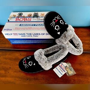 BOBS from Skechers faux fur cat slippers